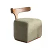 Silla de Ocio de Madera Maciza con Respaldo de Tela, Diseño Nórdico Moderno, Simple, Creativo, Estilo Mediados de Siglo, Taburete para Sentarse, Taburete para Cambiar Zapatos