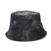 Sombrero de Pescador con Nuevo Patrón de Pintura a Tinta Estilo Ins Europeo y Americano para Hombres y Mujeres, Moda Callejera, Sombrero de Cubeta Tie-Dye de Doble Cara, Sombrero para el Sol