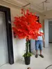 Simulação Bordo Vermelho Árvore em Vaso Plantio Decoração de Sala de Estar Bonsai Flores Artificiais Plástico Pastoral Vendedor de Loja Árvore de Bordo Auspiciosa Pacote Outros
