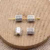 6X6X7.1Mm 1.05g Aleación de Plata Antigua Accesorios para Joyería Cuentas Espaciadoras Hexagonales Retro Cuentas con Agujero Pequeño