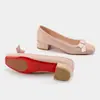Zapatos de Ballet de Cuero Suave con Punta Cuadrada y Lazo, Boca Baja, Tacón Grueso, Tacones Altos, Estilo Hada, Zapatos de Tacón Medio Franceses para Viajar