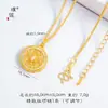 Fuerte Retención de Color Oro Brillante de 24 Quilates Diamante Incrustado Luna Creciente Mariposa Trébol de Cuatro Hojas Calabaza Colgante Collar Cadena Alta Gama Versátil para Mujer Clavícula