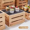 Soporte de Exhibición de Postres de Madera Estilo Chino Soporte de Exhibición de Platos Fríos para Buffet Soporte de Exhibición para Pausa del Té Hotel Banquete