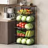 Prateleira de Armazenamento para Cozinha, Caixa de Lanches Doméstica de Chão, Cesta de Frutas e Legumes para Brinquedos na Sala de Estar, Carrinho de Legumes, Prateleira de Armazenamento Multicamadas