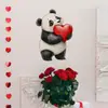 VA-F501 Dia dos Namorados amor panda quarto sala varanda decoração embelezamento adesivos de parede autoadesivo comércio exterior atacado