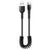 Cabo de dados Typec de carregamento super rápido telescópico de mola 120W para Apple 15 Huawei Glory 6A cabo de carregamento flash