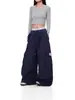 Venta directa del fabricante: Pantalones Cargo de Pliegues Estilo Americano con Múltiples Bolsillos para Hombres y Mujeres, Nueva Marca de Moda Otoño, Pantalones Largos Rectos Holgados de Pierna Ancha