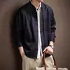 Camisa Jeans Retro Americana de Luxo Old Money Masculina Outono Solta Casual Sensação Relaxada Jaqueta