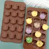 Al por mayor en stock 15 Paquetes de Expresiones de Cabeza de Cerdo Molde de Silicona para Chocolate Dibujos Animados Creativos Molde de Pegamento para Pellizcar Horneado