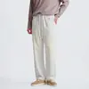 Pantalones anchos de Yizhi estilo retro, lavados, degradados, para hombre, otoño, lyocell, holgados, rectos, con caída, jeans casuales