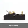Cuchillo para coser y recortar cuero Herramienta DIY hecha a mano Herramienta para adelgazar de fondo curvo Cuchillo para cortar cuero de madera de ébano Cuchillo rascador de cuero