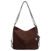 Bolsa de Pelúcia Camurçada Grande Capacidade Casual Feminina 2026 Nova Outono/Inverno Mochila de Ombro Duplo Bolsa Tote de Ombro Único