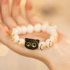Pulsera pequeña de garra de gato negro con raíz de Bodhi horneada en carbono para niños y niñas, pulsera con texto de gato negro de ébano, explosiones al por mayor
