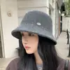 Nuevo Sombrero de Peluche Otoño Invierno Sombrero de Cubo para Mujer Sombrero de Cubeta Cálido Sombrero de Cubo Versátil Casual Sombrero de Ala Ancha Estilo Coreano para Mujer