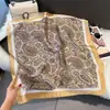 Pañuelo de Seda Estampado Flor de Anacardo Retro de 70 cm, Pañuelo Versátil de Seda Sintética, Pañuelo de Cuello de Gama Alta, Pañuelo Cuadrado Delgado para Mujer