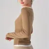 Top de yoga transfronterizo ligero con tacto fresco, colores contrastantes, corte holgado, adelgazante, bloques de color, manga larga, para fitness femenino y entrenamiento de deportes al aire libre