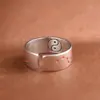 Anillo de Plata Pura Rey Ciervo Dorado Vintage Cinabrio Siete Estrellas de la Osa Mayor Rayo Anillo Abierto Tai Chi Ancho para Hombres
