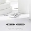 Venda ao Vivo Estilo Levemente Luxuoso Anel Quadrado com Diamante Feminino Senso de Alto Padrão Semelhante ao Moissanite Exquisito Versátil Joia de Mão para Celebridade da Internet Transfronteiriça