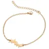 Nueva Moda Acero Inoxidable Corte Estrella de Cinco Puntas Colgante Ins Simple Pulsera Ajustable para Mujeres