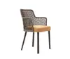 Mesas e Cadeiras de Rattan para Exterior, Arte de Rattan para Varanda, Cadeiras de Jantar de Liga de Alumínio para Quintal e Jardim, Cadeiras à Prova d'Água e de Sol para Pátio Atacado