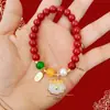 Comercio electrónico transmisión en vivo regalo de bienestar puesto de lugar escénico joyería pequeña jade sintético bambú vidrio pulsera pulsera valiente venta al por mayor