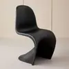 Silla de Comedor Nórdica para el Hogar, Silla Panton, Silla de Plástico de Diseñador de Moda, Silla Moderna Minimalista con Respaldo, Taburete de Tocador