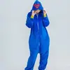 Pijama Onesie de Flanela Azul Gato Garfield Fofo para Outono e Inverno para Crianças, Meninos e Meninas, Roupa de Dormir Desenho Animado de Animal