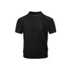 Camisa Polo Casual de Manga Corta con Diseño Retro Americano y Media Cremallera, Top de Color Sólido Fresco para Moda Masculina de Verano