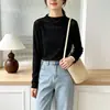 Especial Tallas Grandes Mujer Otoño Nuevo Estilo Versión Coreana Moda Encaje Jacquard Volantes Manga Larga Top Básico 1153