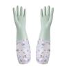 Guantes para tareas domésticas con boca extendida para lavar platos y ropa, para limpieza de cocina y cocina, para mujer, de goma, impermeables, para trabajo doméstico, duraderos