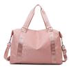 Bolsa Fitness Listrada de Grande Capacidade com Compartimentos Separados para Secos e Molhados, Bolsa de Bagagem Portátil para Viagens de Curta Distância, Bolsa de Viagem com Alça para Carrinho, Bolsa de Barco