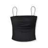 Venta al por mayor de ropa de mujer transfronteriza: Nueva Camisola Sexy de Verano sin Espalda Versátil Plisada con Copas para Mujer