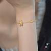Tienda de oro Puzuo con corona de diamantes de oro arena oso de peluche pulsera joyería exquisita linda para mujer regalo de novia
