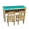 Fornecimento de fábrica placa à prova de fogo mesa de camada dupla para duas crianças mesa e cadeira/mesa de madeira para jardim de infância/mesa e cadeira de placa à prova de fogo