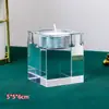 Suporte de Velas Quadrado de Cristal de Luxo Nórdico Decoração Adereço para Jantar Romântico com Velas Suporte de Velas Decoração de Mesa