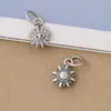 Colgante S925 Plata de Ley Maciza Personalizado Tótem de Sol Ojo del Diablo Cuerda Trenzada de Hilo con Cuentas Hecho a Mano DIY Accesorios de Joyería de Plata