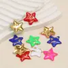 Estilo Europeo y Americano Colgante de Estrella de Cinco Puntas con Goteo de Aceite Acero Inoxidable Encanto de Estrella Ins Versátil Collar Pendiente Accesorios de Joyería Venta al por Mayor