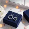 Collares de Corazón para Pareja de Venta Caliente Transfronteriza para Hombres y Mujeres, Cadena para Clavícula de Lujo Accesible de Gama Alta, Joyería de Moda Estilo Ins de Nicho