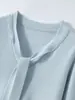 Camisa Básica de Tricô com Decote em V Elegante, Suéter de Cashmere Rejuvenescedor com Fita Embutida, Suéter de Cashmere de Cabrito para Mulheres