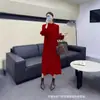 Ventas Directas de Fábrica Miyake Transfronterizo Otoño Nuevo Alta Gama Color Sólido Talla Grande Plisado Moda Alta Elasticidad Bordado Vestido