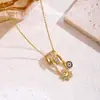 Collar de Acero de Titanio con Circonita para Mujer 2026 Nuevo Estilo Moda de Alta Gama Versátil Elegante Colgante de Cobre Microincrustado Joyería al por Mayor