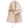Gorro de cachemira para mujer 100% cachemira pura otoño e invierno cordón protección para las orejas cálido tejido moda gorro integrado