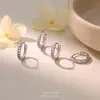 Pendientes de Plata de Ley S999 con Color Degradado e Incrustaciones de Circonita para Mujer, Pendientes Versátiles de Gama Alta de Moda de Nicho al por Mayor