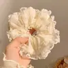 Scrunchie de rede de renda de bolinhas novo estilo coreano com um toque vintage e sofisticado, adequado para rabos de cavalo, um acessório de cabelo para meninas