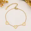 Pulsera de Acero de Titanio con Forma de Corazón de Venta Caliente Transfronteriza para Mujer, Nicho Dorado, Lujo Ligero, Chapada en Oro de 18 Quilates, No se Desvanece, Pulsera Simple y Versátil