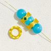 Accesorios de pulsera de oro de alta retención de color con incrustaciones de circonio, cuentas de tarjeta de corona, anillo para correr, cuentas separadoras de doble flor de loto, accesorios de juego de texto DIY