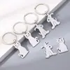 Llavero de Gato de Metal Llavero de Perro Brillante Llavero Personalizado para Mascotas de Acero Inoxidable