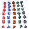 Fornecimento direto de fábrica mármore multi-sided dados conjunto acrílico multi-sided dados 4-sided 6-sided 12-sided set dice