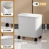 Cubo de basura móvil con ruedas Estante de almacenamiento doméstico de tres niveles nuevo con tapa Estante de almacenamiento de tres en uno para dormitorio sin dobleces