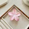 Pinza de Tiburón para Agarrar el Cabello con Flor de Huevo Degradada Dulce para Mujer, Estampado de Flor de Bauhinia, Moda para Vacaciones en la Playa, Accesorio para el Cabello Versátil